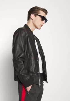 Michael Kors LOGO - Chaqueta De Cuero - Black, Hombre -Ofertas Michael Kors Tienda 1449b30377e042e8a79a915f49275562