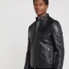 Michael Kors BASIC RACER JACKET - Chaqueta De Cuero - Black, Hombre