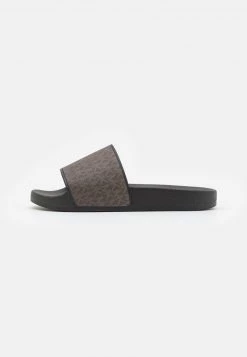 Michael Kors JAKE SLIDE - Sandalias Planas - Brown/black, Hombre
