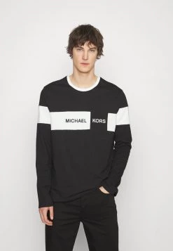 Michael Kors STRIPE TEE - Camiseta De Manga Larga - Black, Hombre
