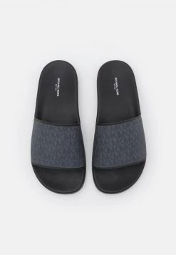 Michael Kors JAKE SLIDE - Sandalias Planas - Greyhound/black, Hombre -Ofertas Michael Kors Tienda 5e20ecab305f4f96a3b87b0411c1dc6a