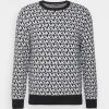 Michael Kors ALLOVER LOGO CREW - Jersey De Punto - Black/white, Hombre