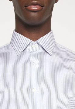 Michael Kors RALEIGH DOBBY STRIPE SLIM FIT SHIRT - Camisa Elegante - Blue, Hombre -Ofertas Michael Kors Tienda 87f207d89063442e886ae7c0255a51de