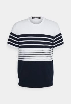 Michael Kors STRIPE SHORT CREW - Camiseta Básica - Midnight, Hombre -Ofertas Michael Kors Tienda 959ed50aeb1b443187dca32bf5e2515d