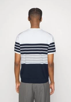 Michael Kors STRIPE SHORT CREW - Camiseta Básica - Midnight, Hombre -Ofertas Michael Kors Tienda 99e12219618042e68f8363f16eb91de7
