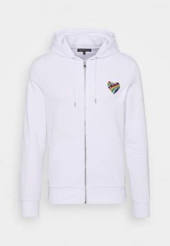 Michael Kors HOODIE HEART PATCH - Sudadera Con Cremallera - White, Hombre -Ofertas Michael Kors Tienda a62bd588805d4a83a8343e19c964044b