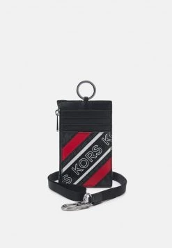 Michael Kors LANYARD ZIP CASE UNISEX - Monedero - Black/crimson, Unisexo