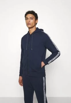 Michael Kors BLOCKED LOGO HOODIE - Sudadera Con Cremallera - Midnight, Hombre