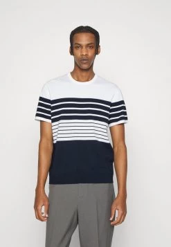 Michael Kors STRIPE SHORT CREW - Camiseta Básica - Midnight, Hombre