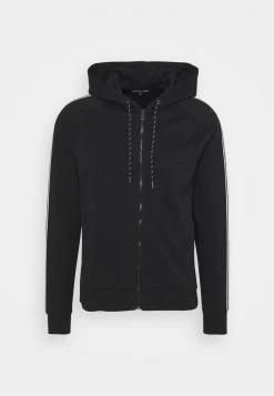 Michael Kors BLOCKED LOGO HOODIE - Sudadera Con Cremallera - Black, Hombre -Ofertas Michael Kors Tienda ee4ccb52a1c84015acd80742574fe6ec