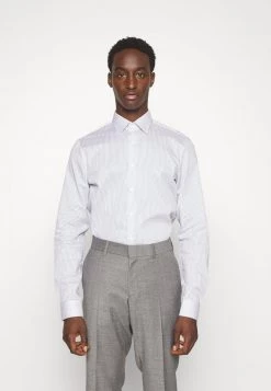 Michael Kors RALEIGH DOBBY STRIPE SLIM FIT SHIRT - Camisa Elegante - Blue, Hombre